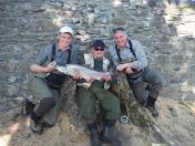 Three Generations of English Anglers, Grandfather Son and Grandson who were all successful over two days fishing.